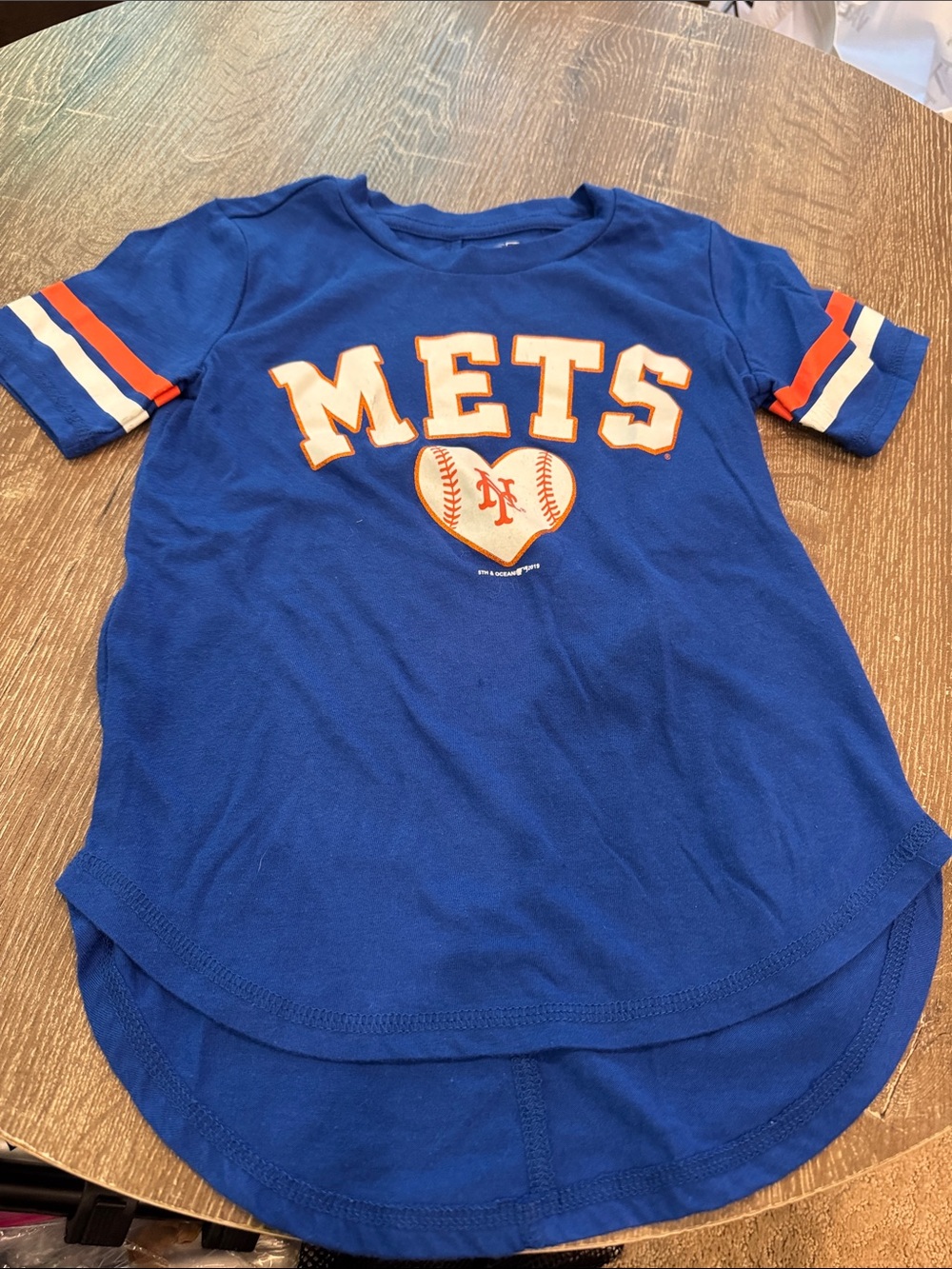 Genuine Merchandise NY Mets Girls' Short Sleeve Tee - Blue & Orange